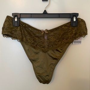 Savage X Fenty 1X Floral Lace Band Thong (Military green)